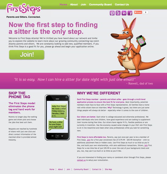 stepssite First Steps website design
